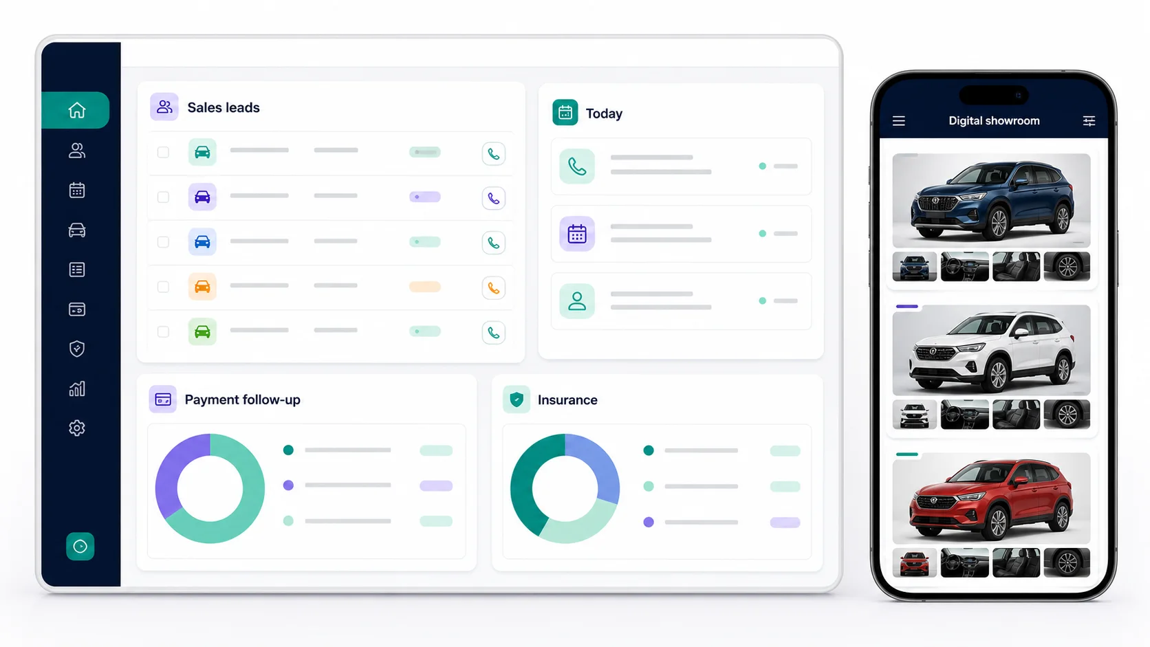 JANVIXO Smart Assistant, sales leads, daily follow-ups, collections, insurance and digital showroom product preview